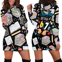 I Survived 100 Days of 67 Hoodie Dress 100th Day of School Teachers Kids