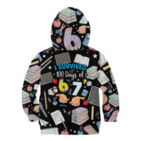 I Survived 100 Days of 67 Kid Hoodie 100th Day of School Teachers Kids