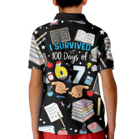 I Survived 100 Days of 67 Kid Polo Shirt 100th Day of School Teachers Kids