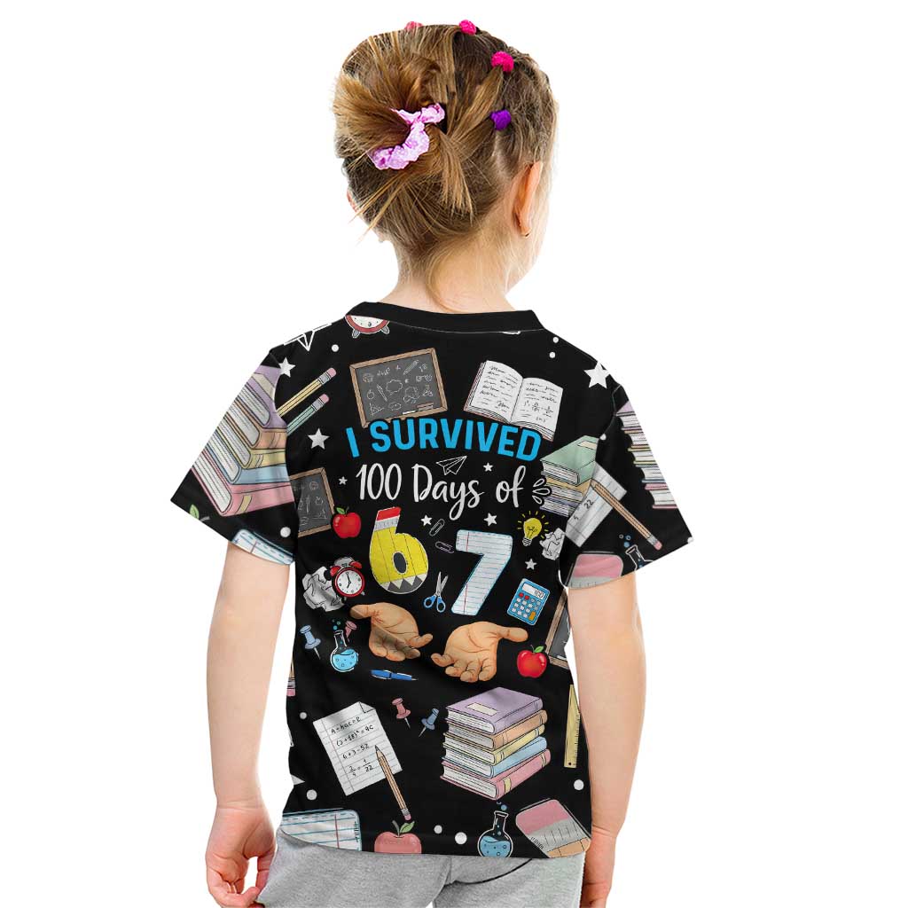 I Survived 100 Days of 67 Kid T Shirt 100th Day of School Teachers Kids
