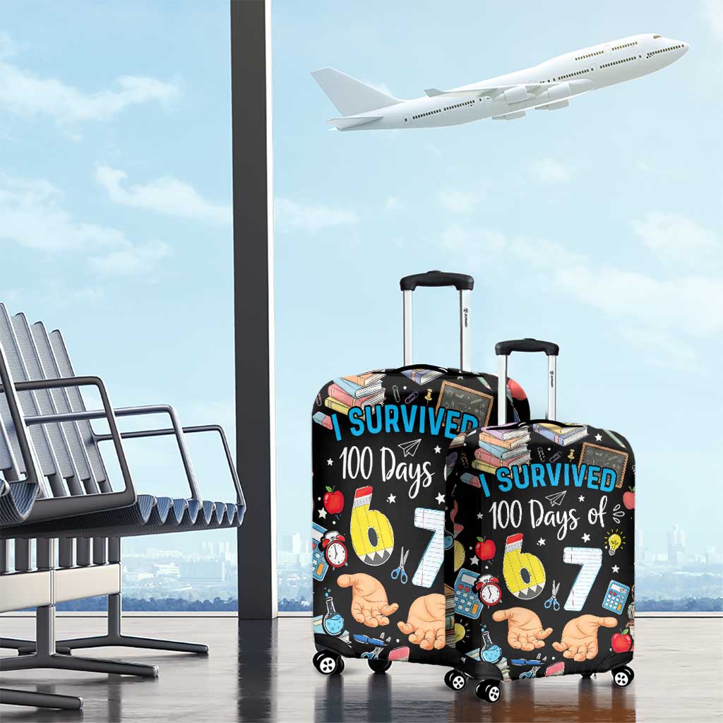 I Survived 100 Days of 67 Luggage Cover 100th Day of School Teachers Kids
