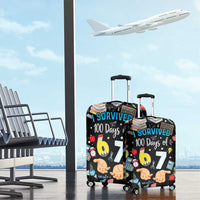 I Survived 100 Days of 67 Luggage Cover 100th Day of School Teachers Kids