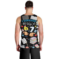 I Survived 100 Days of 67 Men Tank Top 100th Day of School Teachers Kids