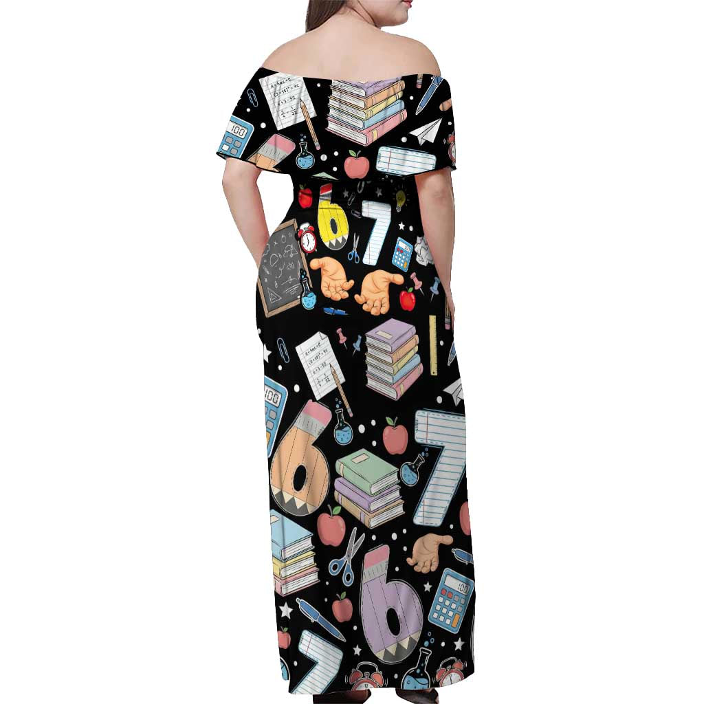 I Survived 100 Days of 67 Off Shoulder Maxi Dress 100th Day of School Teachers Kids