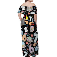 I Survived 100 Days of 67 Off Shoulder Maxi Dress 100th Day of School Teachers Kids