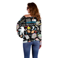 I Survived 100 Days of 67 Off Shoulder Sweater 100th Day of School Teachers Kids