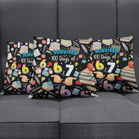 I Survived 100 Days of 67 Pillow Cover 100th Day of School Teachers Kids