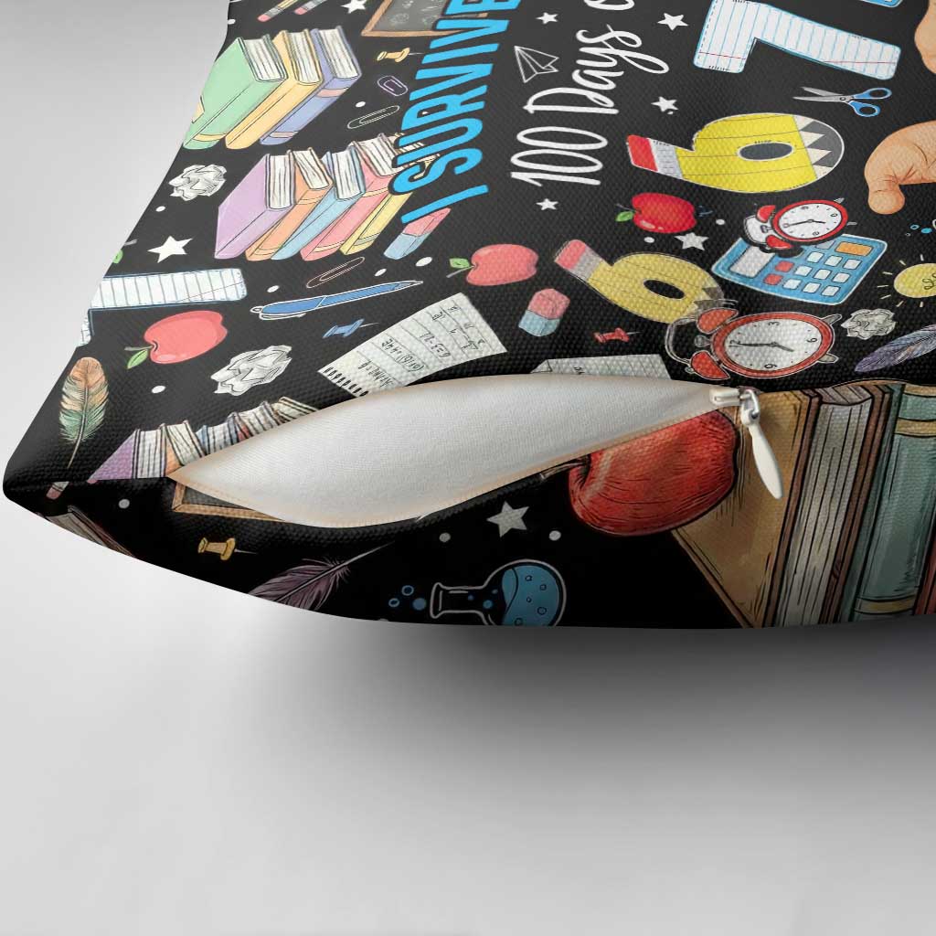 I Survived 100 Days of 67 Pillow Cover 100th Day of School Teachers Kids