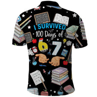 I Survived 100 Days of 67 Polo Shirt 100th Day of School Teachers Kids
