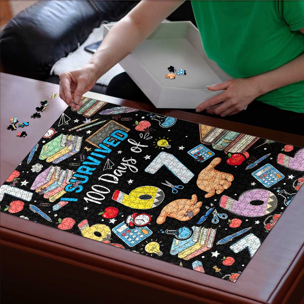 I Survived 100 Days of 67 Puzzle 100th Day of School Teachers Kids