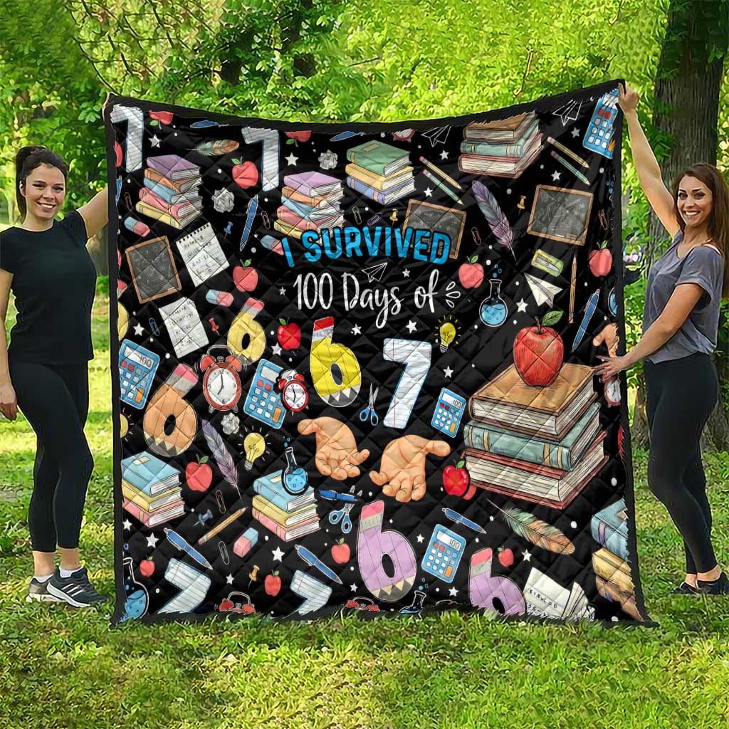 I Survived 100 Days of 67 Quilt 100th Day of School Teachers Kids