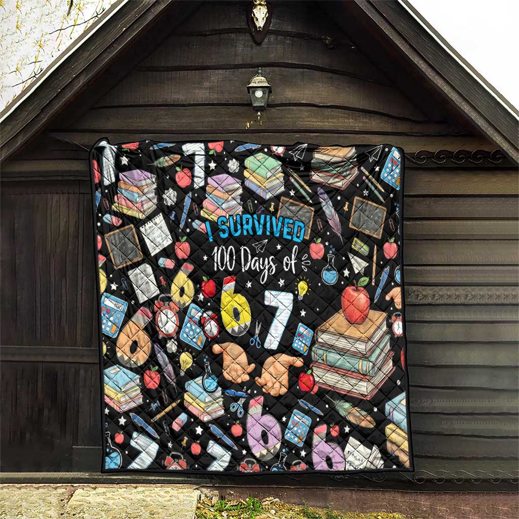 I Survived 100 Days of 67 Quilt 100th Day of School Teachers Kids