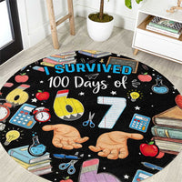 I Survived 100 Days of 67 Round Carpet 100th Day of School Teachers Kids