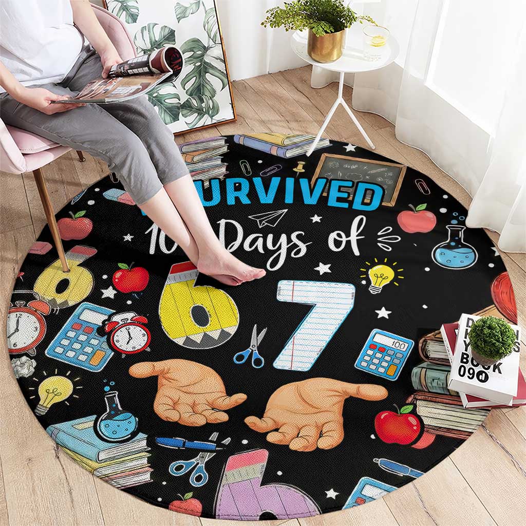 I Survived 100 Days of 67 Round Carpet 100th Day of School Teachers Kids
