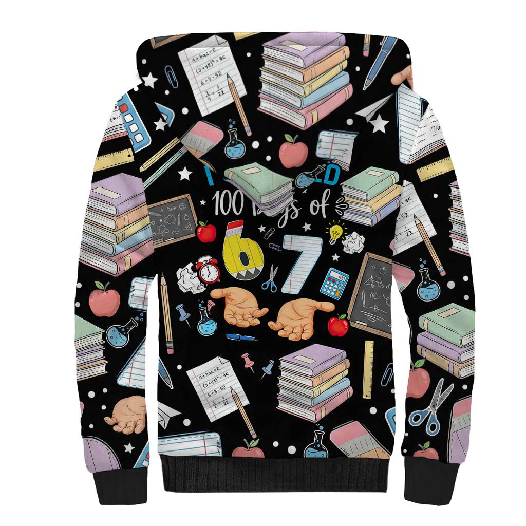 I Survived 100 Days of 67 Sherpa Hoodie 100th Day of School Teachers Kids