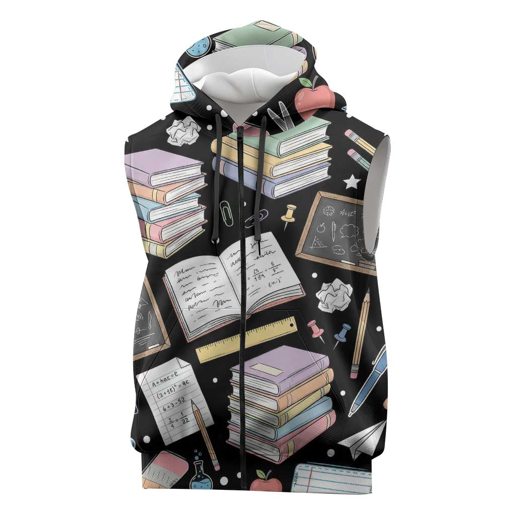 I Survived 100 Days of 67 Sleeveless Zip Hoodie 100th Day of School Teachers Kids