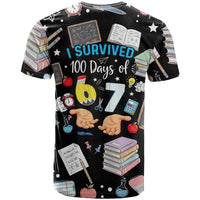 I Survived 100 Days of 67 T Shirt 100th Day of School Teachers Kids