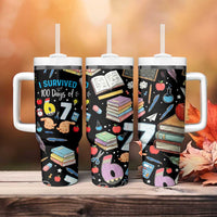I Survived 100 Days of 67 Tumbler With Handle 100th Day of School Teachers Kids