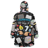 I Survived 100 Days of 67 Wearable Blanket Hoodie 100th Day of School Teachers Kids