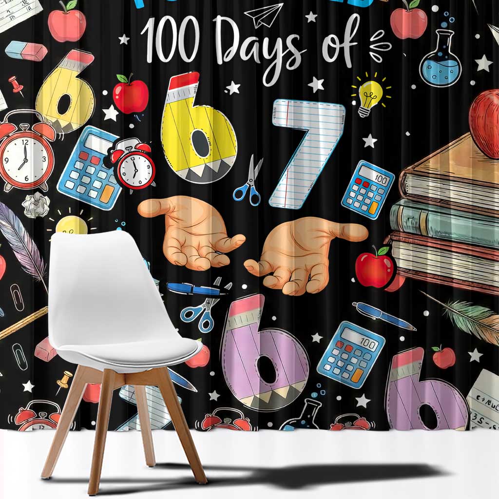 I Survived 100 Days of 67 Window Curtain 100th Day of School Teachers Kids