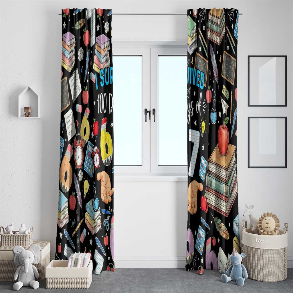 I Survived 100 Days of 67 Window Curtain 100th Day of School Teachers Kids