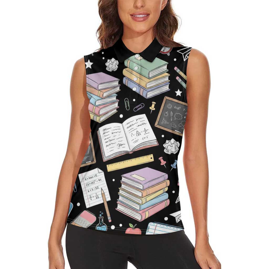 I Survived 100 Days of 67 Women Sleeveless Polo Shirt 100th Day of School Teachers Kids