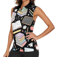 I Survived 100 Days of 67 Women Sleeveless Polo Shirt 100th Day of School Teachers Kids
