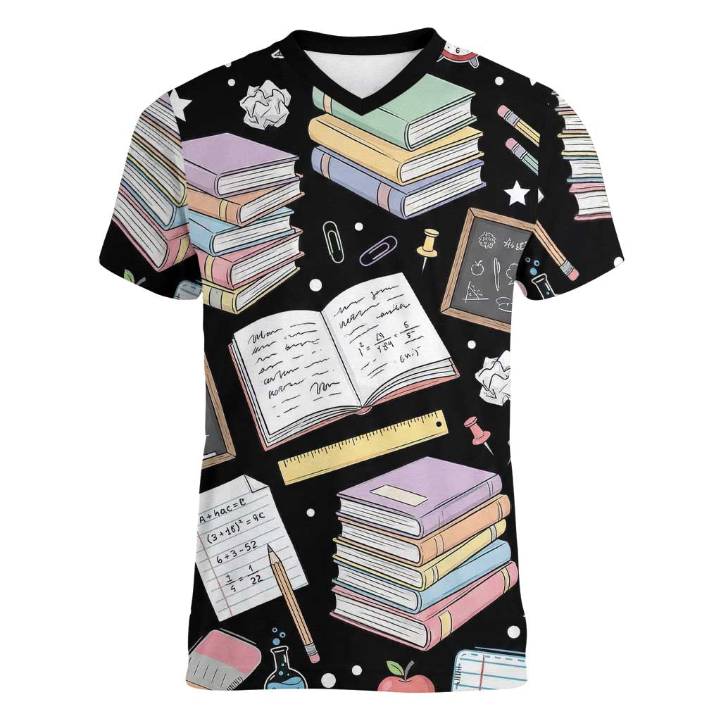 I Survived 100 Days of 67 Women V-Neck T-Shirt 100th Day of School Teachers Kids