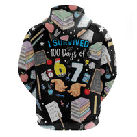 I Survived 100 Days of 67 Zip Hoodie 100th Day of School Teachers Kids