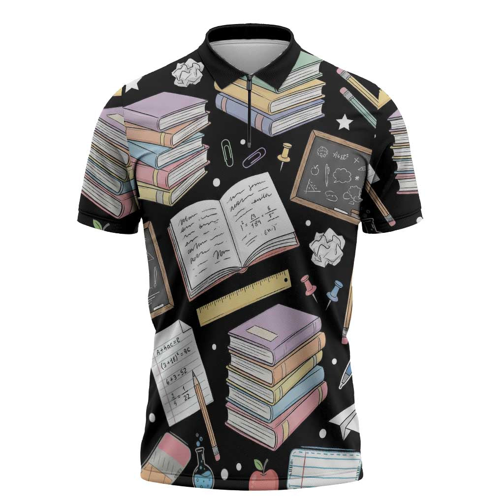 I Survived 100 Days of 67 Zipper Polo Shirt 100th Day of School Teachers Kids