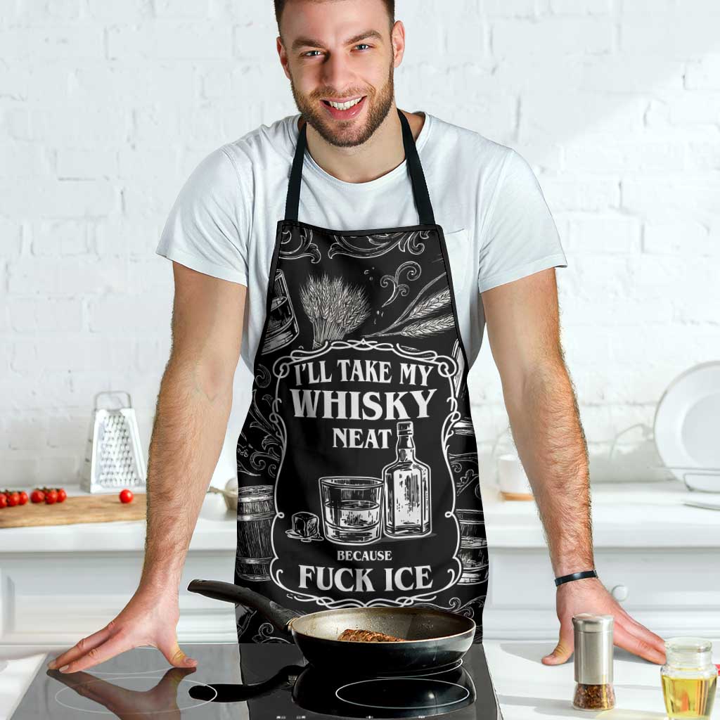 Whisky Neat Apron Vintage Bold Statement Design