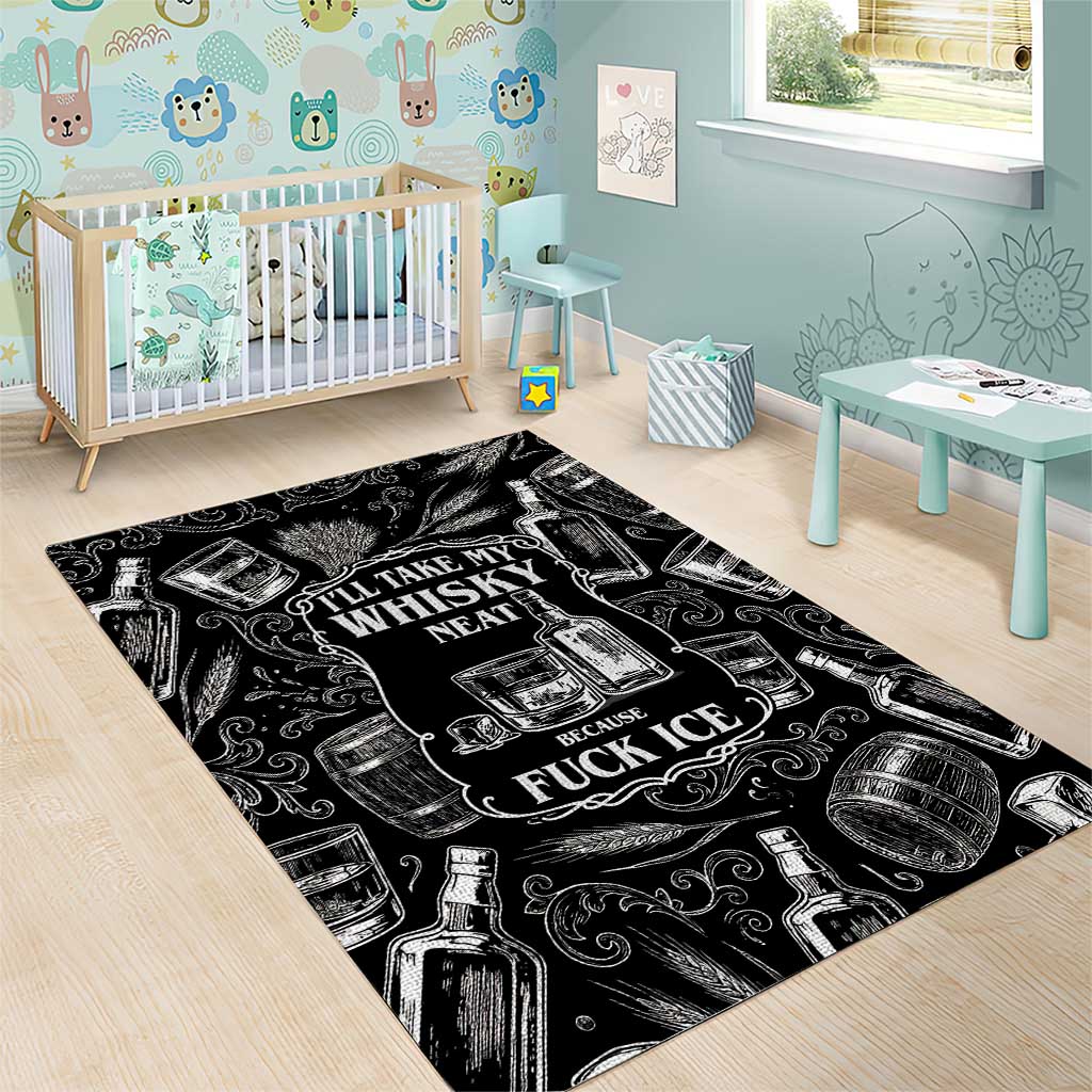 Whisky Neat Area Rug Vintage Bold Statement Design