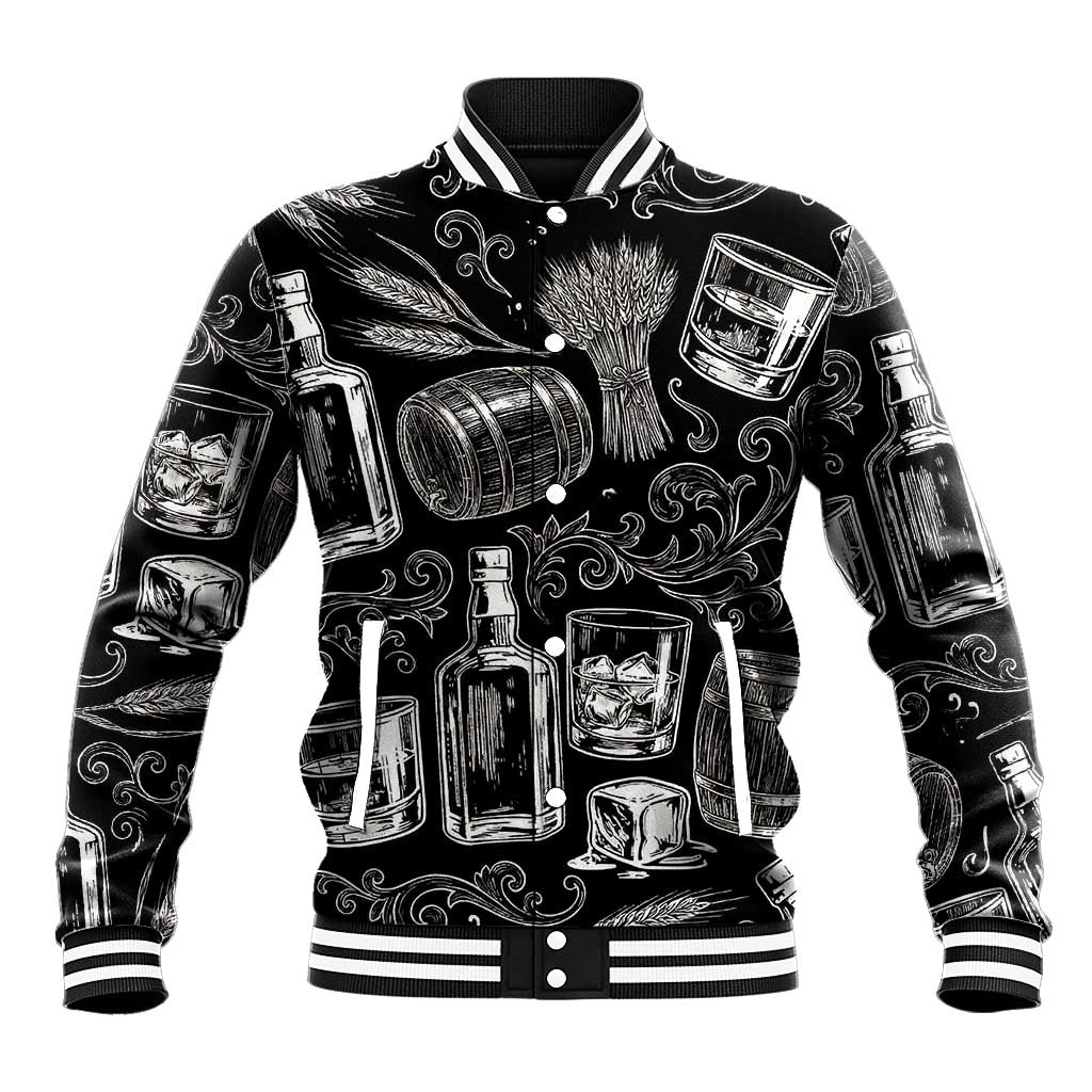 Whisky Neat Baseball Jacket Vintage Bold Statement Design