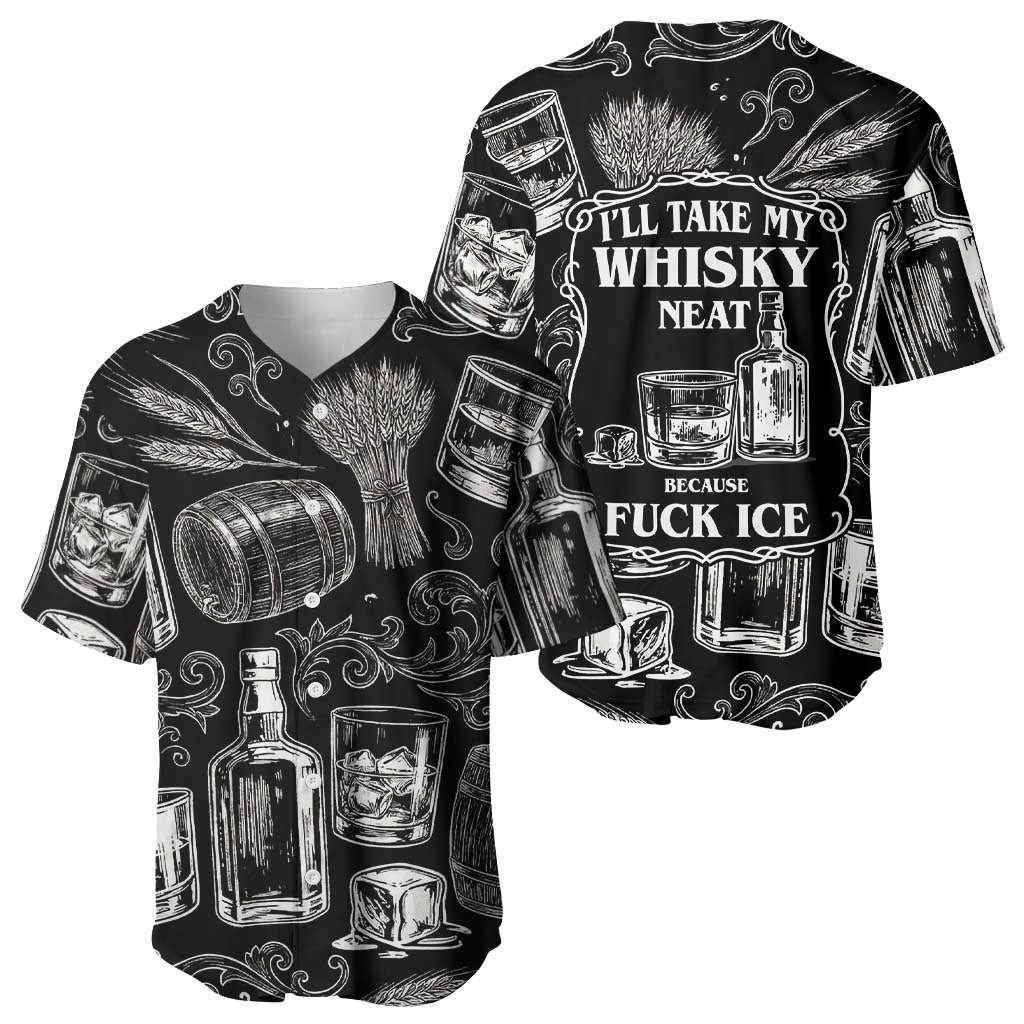 Whisky Neat Baseball Jersey Vintage Bold Statement Design
