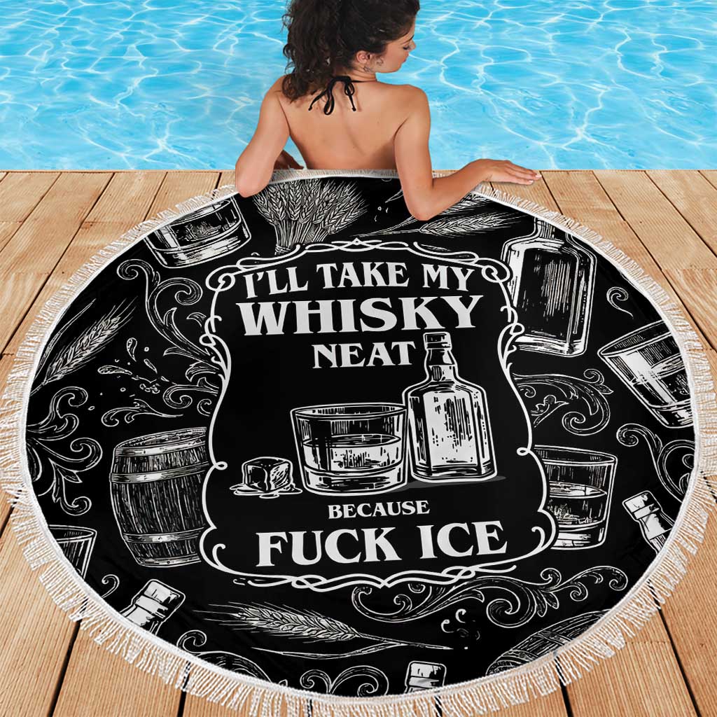 Whisky Neat Beach Blanket Vintage Bold Statement Design