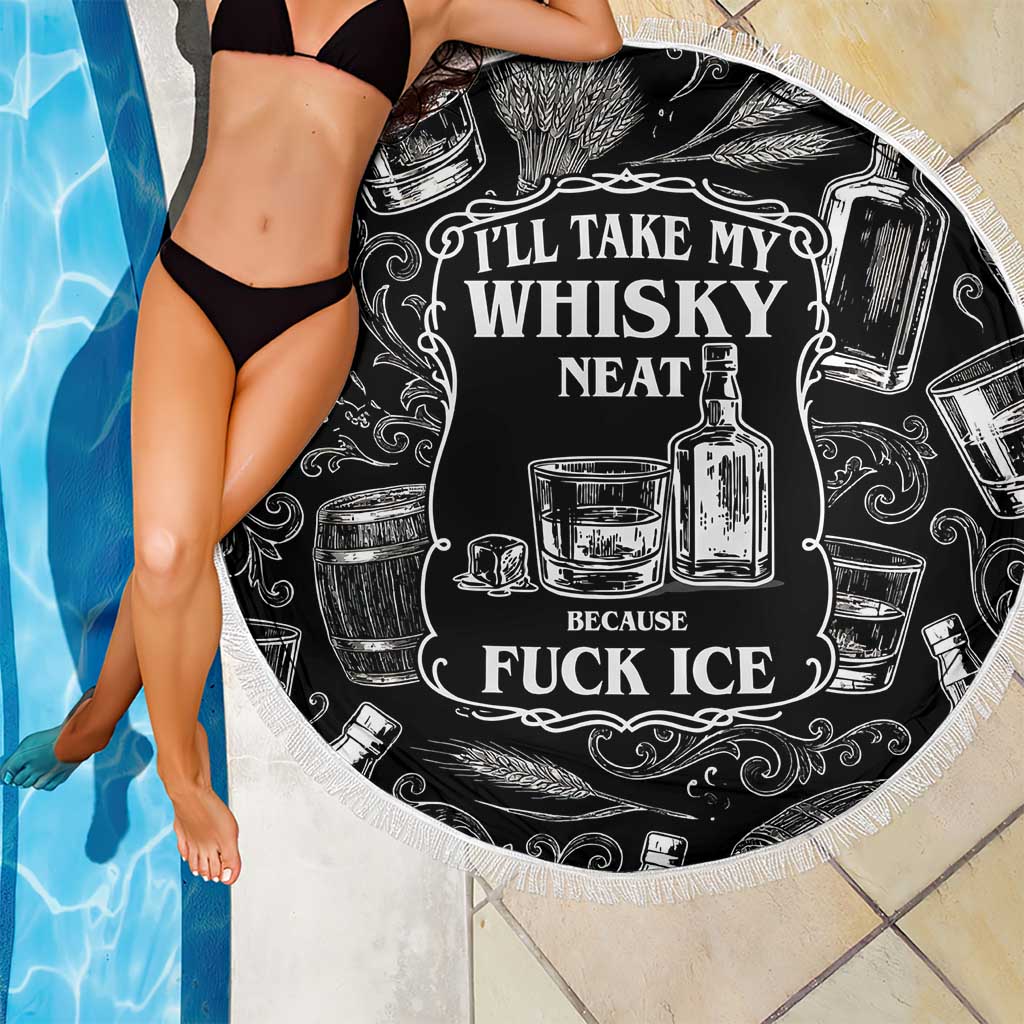 Whisky Neat Beach Blanket Vintage Bold Statement Design