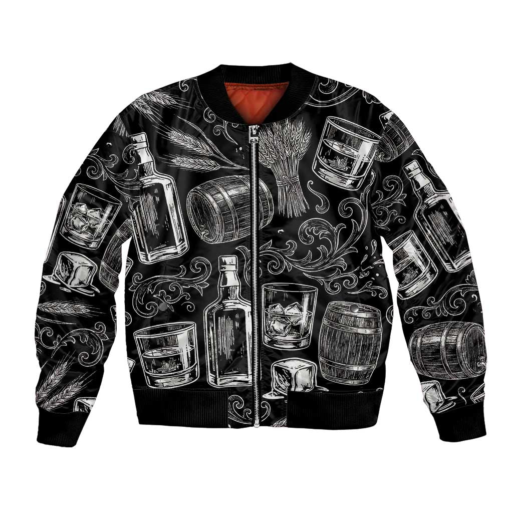 Whisky Neat Bomber Jacket Vintage Bold Statement Design