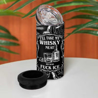 Whisky Neat 4 in 1 Can Cooler Tumbler Vintage Bold Statement Design