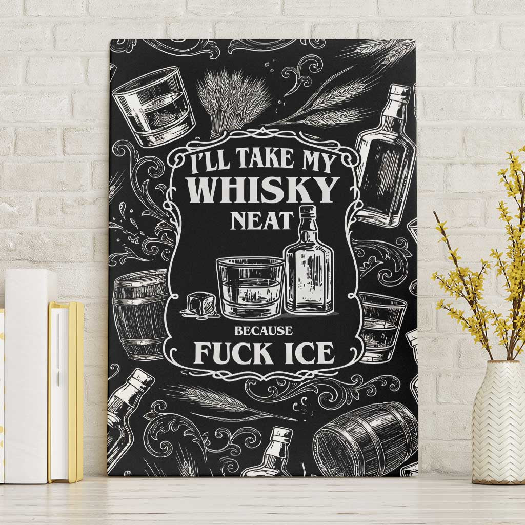 Whisky Neat Canvas Wall Art Vintage Bold Statement Design
