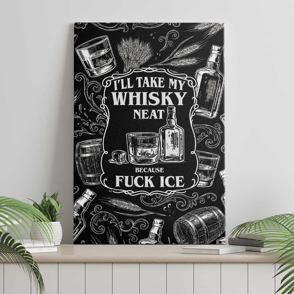 Whisky Neat Canvas Wall Art Vintage Bold Statement Design