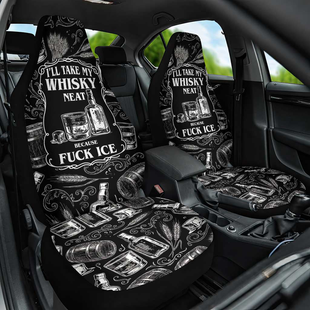 Whisky Neat Car Seat Cover Vintage Bold Statement Design