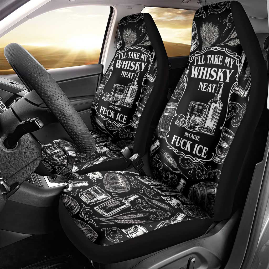 Whisky Neat Car Seat Cover Vintage Bold Statement Design