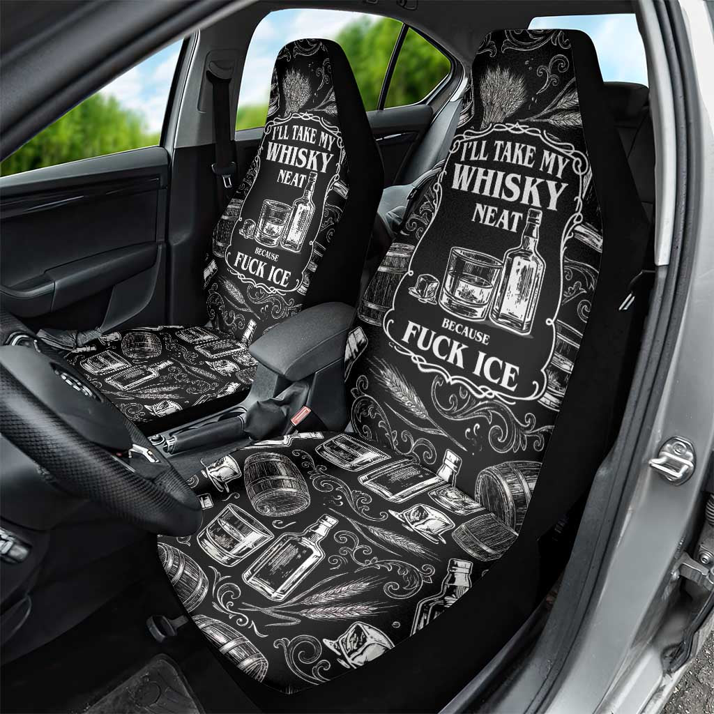 Whisky Neat Car Seat Cover Vintage Bold Statement Design