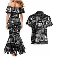 Whisky Neat Couples Matching Mermaid Dress and Hawaiian Shirt Vintage Bold Statement Design
