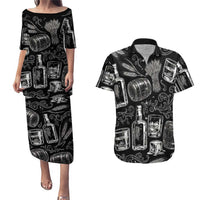 Whisky Neat Couples Matching Puletasi and Hawaiian Shirt Vintage Bold Statement Design