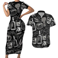 Whisky Neat Couples Matching Short Sleeve Bodycon Dress and Hawaiian Shirt Vintage Bold Statement Design