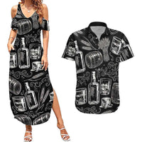 Whisky Neat Couples Matching Summer Maxi Dress and Hawaiian Shirt Vintage Bold Statement Design