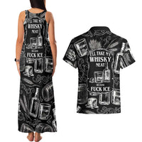 Whisky Neat Couples Matching Tank Maxi Dress and Hawaiian Shirt Vintage Bold Statement Design