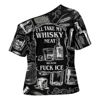 Whisky Neat Cross Shoulder Shirt Vintage Bold Statement Design