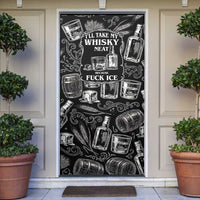 Whisky Neat Door Cover Vintage Bold Statement Design